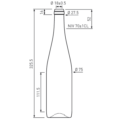 Bottiglia di vino Renana BVS 70 cl marrone Bottiglia di vino Renana BVS 70 cl marrone