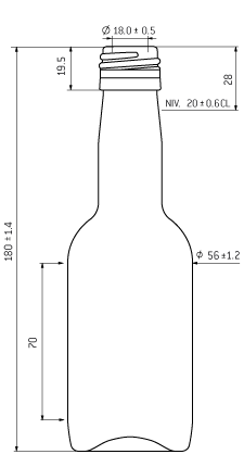 Bottiglia di vino Vini BVS 20 cl foglia-morta Bottiglia di vino Vini BVS 20 cl foglia-morta