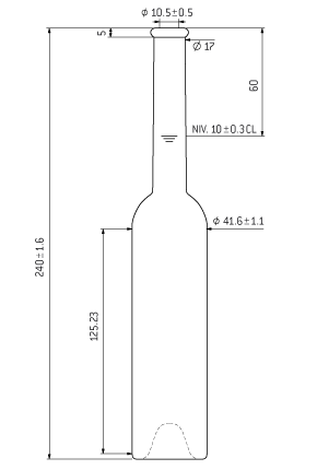 Bottiglia per distillati Platin anello 10cl bianco Bottiglia per distillati Platin anello 10cl bianco