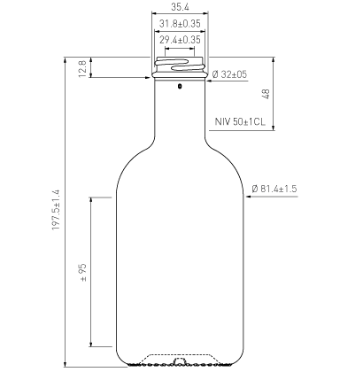 Bottiglia per distillati Spirit GPI 50 cl bianco Apollo Bottiglia per distillati Spirit GPI 50 cl bianco Apollo