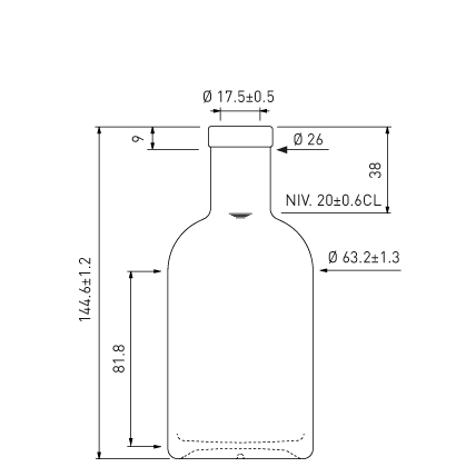Bottiglia per liquori Fascetta 20cl bianco Oblò Bottiglia per liquori Fascetta 20cl bianco Oblò