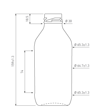 Bottiglia per succo 33cl TO33 bianco Bottiglia per succo 33cl TO33 bianco