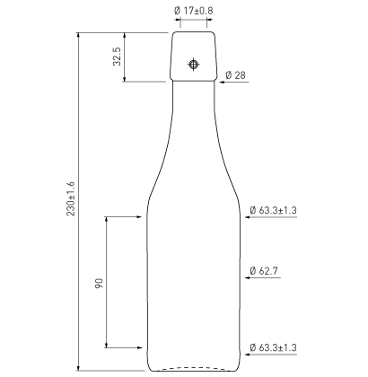 Bottilia di birra tappo meccanico 33cl Maurer marrone Bottilia di birra tappo meccanico 33cl Maurer marrone