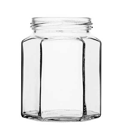 Honey Jar 288 ml white TO63 6 facets