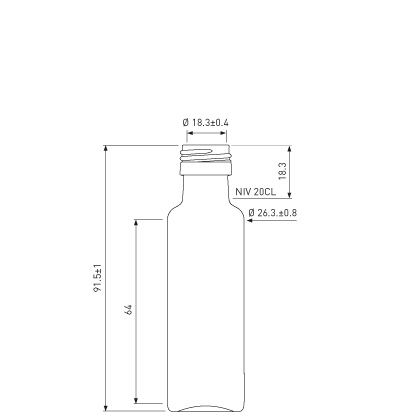 Spirit bottle 20ml white PP18 Spirit Miniature Krug Spirit bottle 20ml white PP18 Spirit Miniature Krug