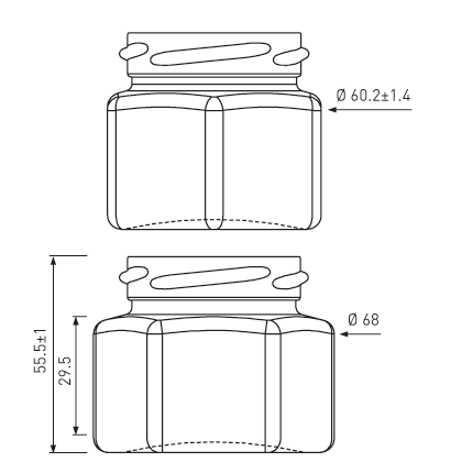 Vaso per conserve esagonale 105ml TO53 bianco Vaso per conserve esagonale 105ml TO53 bianco