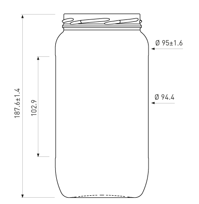 Vaso per marmellata 1062 ml bianco TO82 Vaso per marmellata 1062 ml bianco TO82