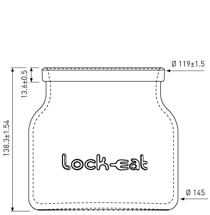 Vaso per marmellata 1500ml Lock Eat Vaso per marmellata 1500ml Lock Eat