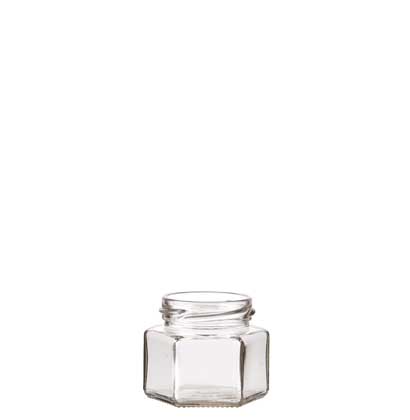 Vaso per miele esagonale 105ml TO53 bianco Vaso per miele esagonale 105ml TO53 bianco