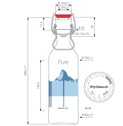 Wasserkaraffe Pure Bottle 75cl Mountain red Wasserkaraffe Pure Bottle 75cl Mountain red