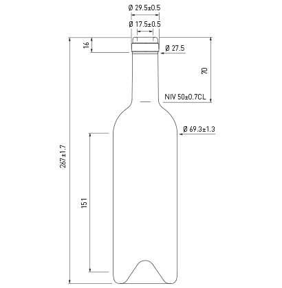 Weinflasche Bordeaux Band 50cl antik Lavinia Weinflasche Bordeaux Band 50cl antik Lavinia