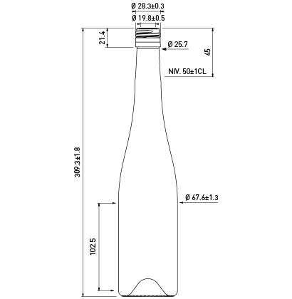 Weinflasche Rheinwein BVS30H60 50 cl antik Weinflasche Rheinwein BVS30H60 50 cl antik