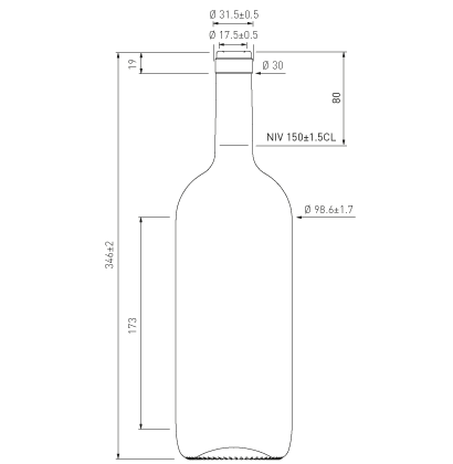 Bottiglia di vino Bordolese cetie 1.5 l antico Magnum Bottiglia di vino Bordolese cetie 1.5 l antico Magnum