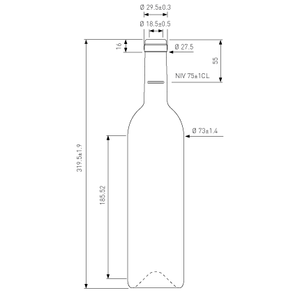 Weinflasche Bordeaux Band 75cl chêne Harmonie Weinflasche Bordeaux Band 75cl chêne Harmonie