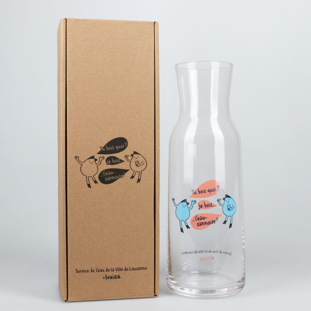 Le caraffe personalizzate del Comune di Losanna Le caraffe personalizzate del Comune di Losanna