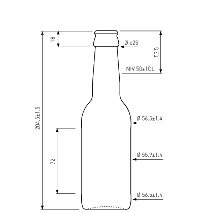 Bierflasche KK 25cl Long Neck Braun Bierflasche KK 25cl Long Neck Braun