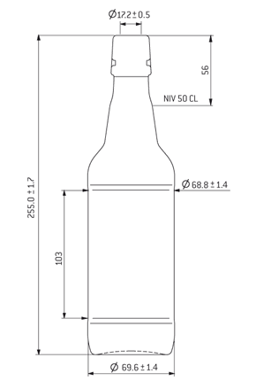 Bottiglia di birra tappo meccanico 50cl Steinie marrone Bottiglia di birra tappo meccanico 50cl Steinie marrone