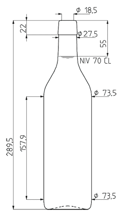 Bottiglia di vino Vodese fascetta 70 cl quercia Bottiglia di vino Vodese fascetta 70 cl quercia