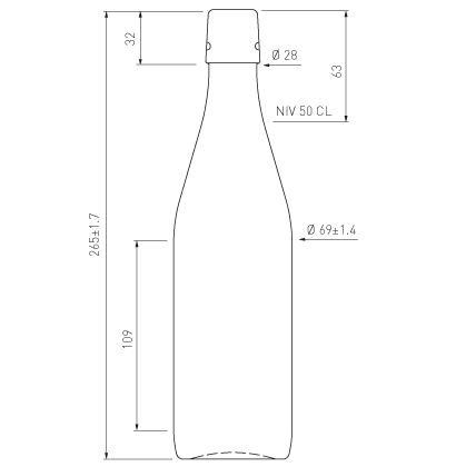 Bottiglia per acqua Limonata tappo meccanico 50 cl bianco Maurer Bottiglia per acqua Limonata tappo meccanico 50 cl bianco Maurer