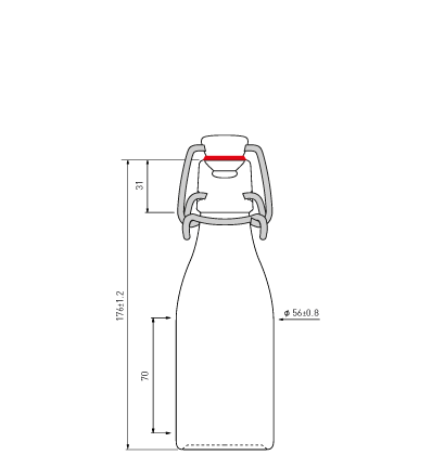 Bouteille à jus fermeture mécanique 20 cl blanc Bouteille à jus fermeture mécanique 20 cl blanc
