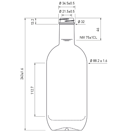 Moonea bottiglia di liquore 75cl Moonea bottiglia di liquore 75cl